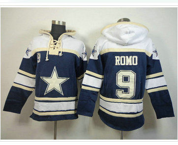 Dallas Cowboys #9 Tony Romo White-Blue Sawyer Hooded Sweatshirt Stitched Jersey Dallas Cowboys #9 Tony Romo White-Blue Sawyer Hooded Sweatshirt Stitched Jersey