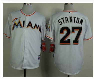 Miami Marlins #27 Giancarlo Stanton White 2012 Home Baseball Jersey