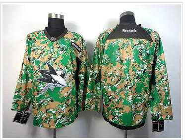 San Jose Sharks Blank Camo Veterans Day Practice NHL Jersey