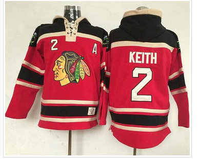 Chicago Blackhawks #2 Duncan Keith Red Sawyer Hooded Sweatshirt NHL Jersey