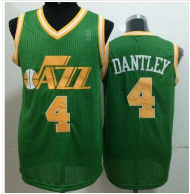 Utah Jazz #4 Adrian Dantley Green Throwback Stitched NBA Jersey