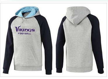 Minnesota Vikings English Version Pullover Hoodie Grey & Blue