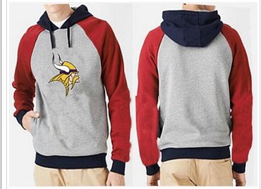 Minnesota Vikings Logo Pullover Hoodie Grey & Red