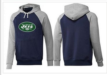 New York Jets Logo Pullover Hoodie Dark Blue & Grey