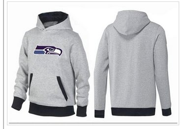 Seattle Seahawks Logo Pullover Hoodie Grey & Black