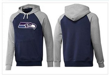 Seattle Seahawks Logo Pullover Hoodie Dark Blue & Grey