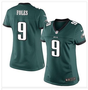 Women's NEW Eagles #9 Nick Foles Midnight Green Team Color NFL Jersey