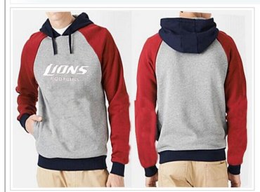 Detroit Lions English Version Pullover Hoodie Grey & Red Detroit Lions English Version Pullover Hoodie Grey & Red