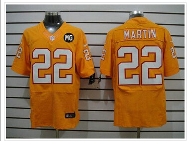 NEW Buccaneers #22 Doug Martin Orange Alternate With MG Patch Stitched NFL Elite Jersey