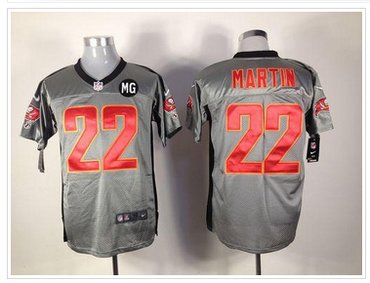 NEW Buccaneers #22 Doug Martin Grey Shadow With MG Patch Stitched NFL Elite Jersey