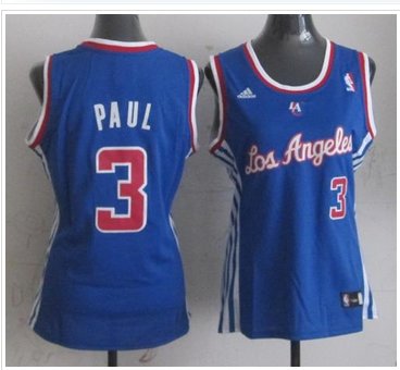 Los Angeles Clippers #3 Chris Paul Blue Women Fashion Stitched NBA Jersey
