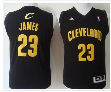 Youth NBA Revolution 30 Cavaliers #23 LeBron James Black Stitched Jersey