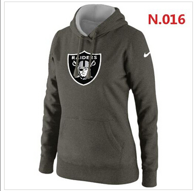 Women's Oakland Raiders Logo Pullover Hoodie Dark Grey
