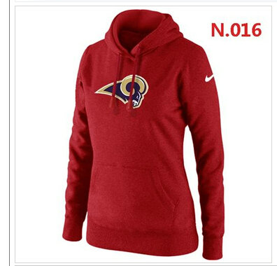 Women's Los Angeles Rams Logo Pullover Hoodie Red