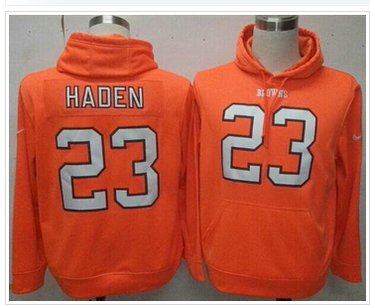 NEW Cleveland Browns #23 Joe Haden Orange Pullover NFL Hoodie