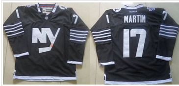New York Islanders #17 Matt Martin Black Alternate Stitched NHL Jersey