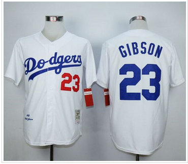 Mitchell and Ness Los Angeles Dodgers #23 Kirk Gibson White Throwback Baseball Jersey