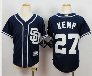 Youth Padres #27 Matt Kemp Navy Blue Alternate 1 Stitched MLB Jersey Youth Padres #27 Matt Kemp Navy Blue Alternate 1 Stitched MLB Jersey