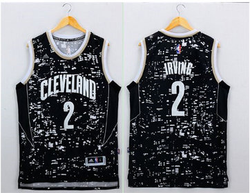 Cleveland Cavaliers #2 Kyrie Irving Black City Light Stitched NBA Jersey