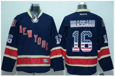 New York Rangers #16 Derick Brassard Navy Blue USA Flag Fashion Stitched NHL Jersey