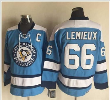 Pittsburgh Penguins #66 Mario Lemieux Blue Alternate CCM Throwback Stitched NHL Jersey