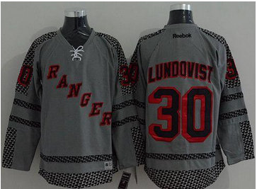 New York Rangers #30 Henrik Lundqvist Charcoal Cross Check Fashion Stitched NHL Jersey