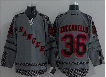New York Rangers #36 Mats Zuccarello Charcoal Cross Check Fashion Stitched NHL Jersey