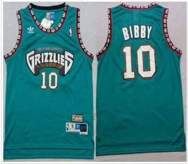 Memphis Grizzlies #10 Mike Bibby Green TThrowback Stitched NBA Jersey