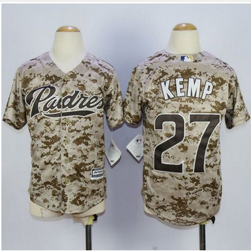 Youth Padres #27 Matt Kemp Camo Alternate 2 Stitched MLB Jersey