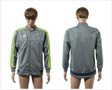 Real Madrid Soccer Jackets Grey