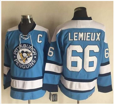 Pittsburgh Penguins #66 Mario Lemieux Blue Alternate CCM Throwback Stitched NHL Jersey