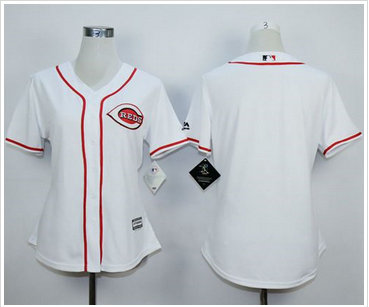 Women Cincinnati Reds Blank White Home Stitched Baseball Jersey