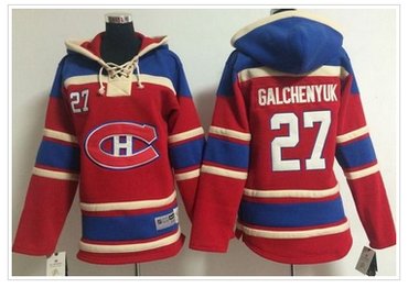 Youth NHL Canadiens #27 Alex Galchenyuk Red Sawyer Hooded Sweatshirt Stitched Jersey