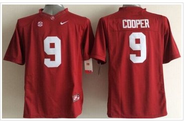 Youth NCAA Crimson Tide #9 Amari Cooper Red SEC Patch Stitched Jersey