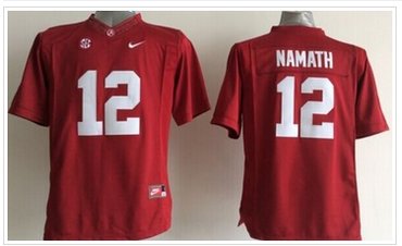 Youth NCAA Crimson Tide #12 Joe Namath Red Stitched Jersey