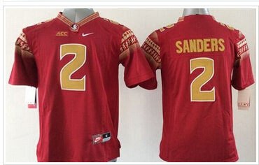 Youth NCAA Seminoles #2 Deion Sander Red Limited Stitched Jersey
