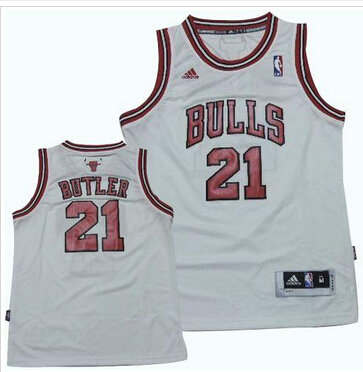 Youth NBA Bulls #21 Jimmy Butler White Revolution 30 Stitched Jersey