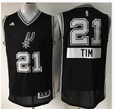 Youth NBA Spurs #21 Tim Duncan Black 2014-15 Christmas Day Stitched Jersey