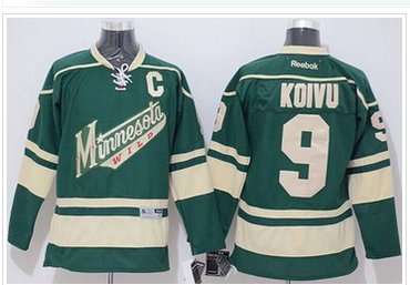 Minnesota Wild #9 Mikko Koivu Stitched Green NHL Jersey