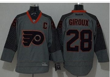 Philadelphia Flyers #28 Claude Giroux Charcoal Cross Check Fashion Stitched NHL Jersey