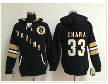 Women's Boston Bruins #33 Zdeno Chara Black Old Time Heidi NHL Hoodie