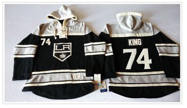 Los Angeles Kings #74 Dwight King Black Sawyer Hooded Sweatshirt Stitched NHL Jersey