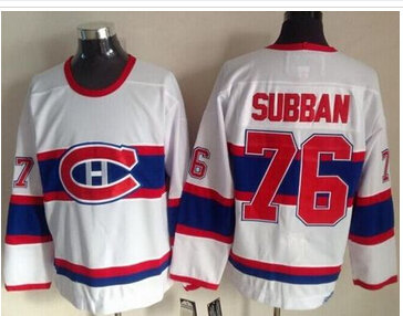 Montreal Canadiens #76 P.K Subban White CCM Throwback Stitched NHL Jersey