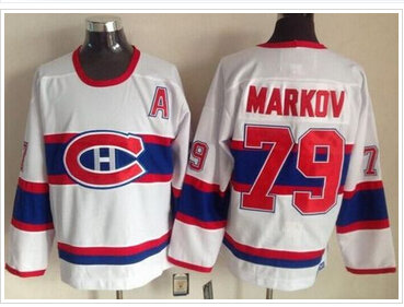 Montreal Canadiens #79 Andrei Markov White CCM Throwback Stitched NHL Jersey Montreal Canadiens #79 Andrei Markov White CCM Throwback Stitched NHL Jersey