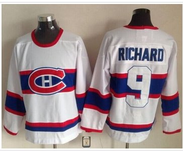 Montreal Canadiens #9 Maurice Richard White CCM Throwback Stitched NHL Jersey Montreal Canadiens #9 Maurice Richard White CCM Throwback Stitched NHL Jersey