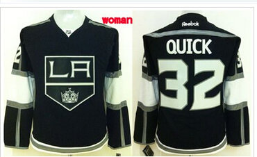 Women's Kings #32 Jonathan Quick Black Home Stitched NHL Jersey