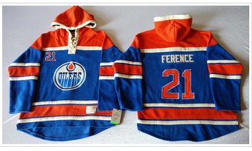 Edmonton Oilers #21 Andrew Ference Light Blue Sawyer Hooded Sweatshirt Stitched NHL Jersey