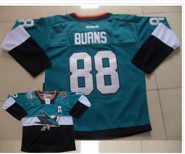 San Jose Sharks #88 Brent Burns Teal Black 2015 Stadium Series Stitched NHL Jersey