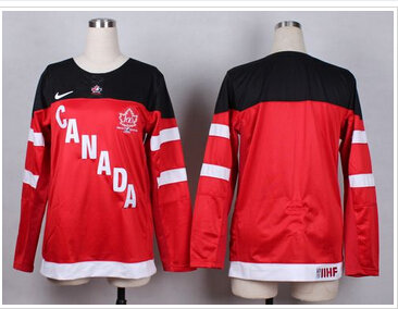 Women's Olympic CA. Blank Red 100th Anniversary Stitched NHL Jersey
