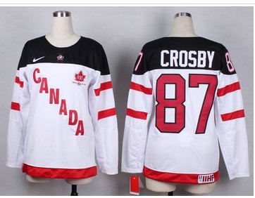 Women's Olympic CA. #87 Sidney Crosby White 100th Anniversary Stitched NHL jersey